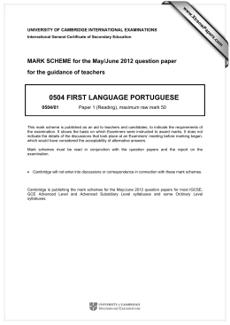 0504 FIRST LANGUAGE PORTUGUESE - Papers