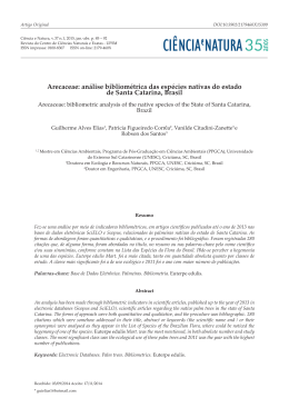 Arecaceae: análise bibliométrica das espécies nativas do estado de
