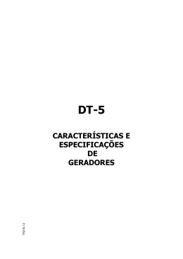 Curso DT-5 - Características e especificações de geradores