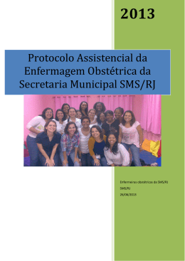 Protocolo Assistencial da Enfermagem Obstétrica da Secretaria