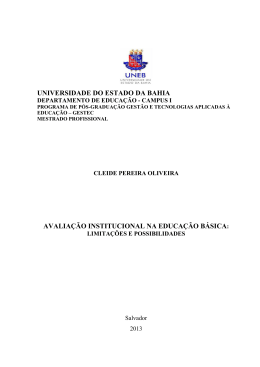 Cleide Pereira Oliveira – Avaliação Institucional na Educação Básica