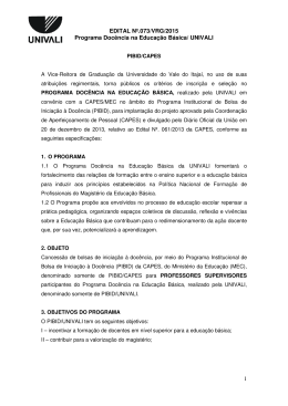 1 EDITAL Nº.073/VRG/2015 Programa Docência na