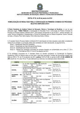 Edital nº 02-2014 Homologação do Resultado Final do PSU