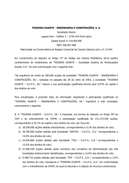 TEIXEIRA DUARTE - ENGENHARIA E CONSTRUÇÕES, S. A.