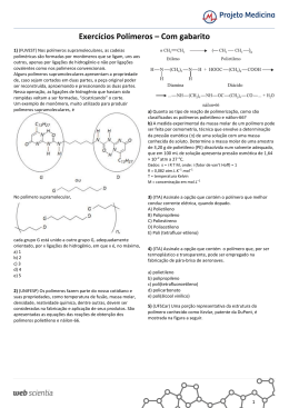 Exercícios Química - Polímeros