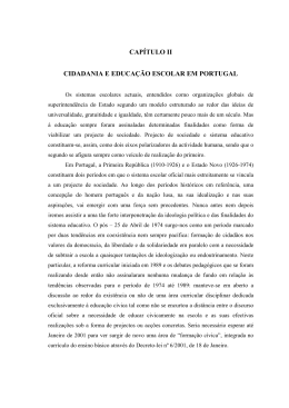 CAPÍTULO II CIDADANIA E EDUCAÇÃO ESCOLAR EM PORTUGAL