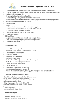 Lista de Material – Infantil 1 Fase 2 - 2014