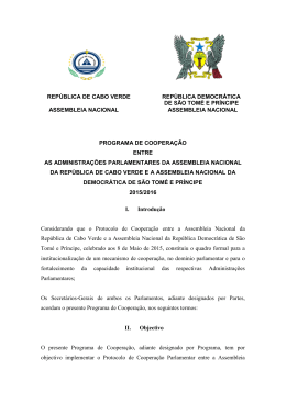 Programa de Cooperação - Assembleia Nacional de Cabo Verde