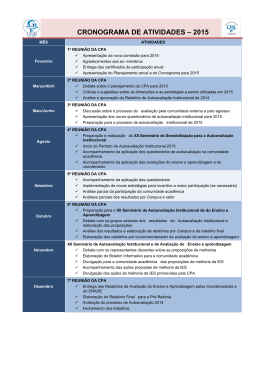 CRONOGRAMA DE ATIVIDADES - CPA 2015
