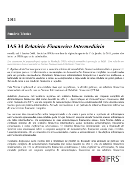 IAS 34 Relatório Financeiro Intermediário