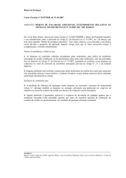 Carta Circular do Banco de Portugal n.º 93/2007, de 31 de Outubro