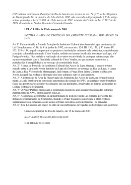 LEI nº 3.188 - de 19 de março de 2001 ARCOS DA LAPA