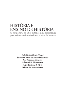 HISTÓRIA E ENSINO DE HISTÓRIA:
