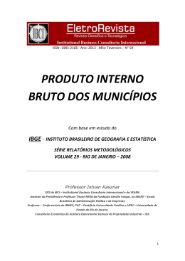produto interno bruto dos municípios - IBCI