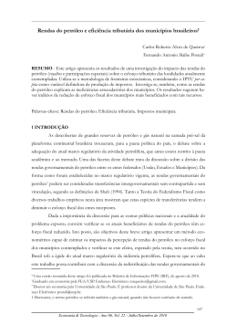 Rendas do petróleo e eficiência tributária dos municípios brasileiros†