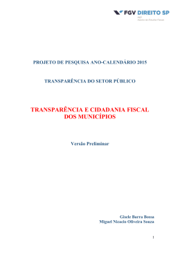 transparência e cidadania fiscal dos municípios