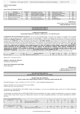 Pernambuco , 19 de Agosto de 2015 • Diário Oficial dos Municípios