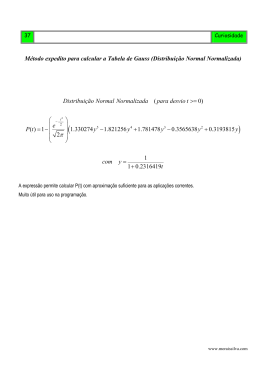 Cálculo da tabela da distribuição Normal