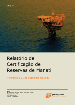 Relatório de Certificação de Reservas de Manati