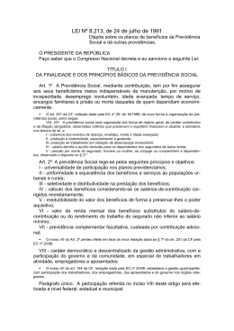 Lei nº 8.213 - Universidade Federal de Minas Gerais