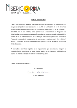 EDITAL n.º 002/ 2015 Carla Cristina Ferreira Madeira, Presidente da