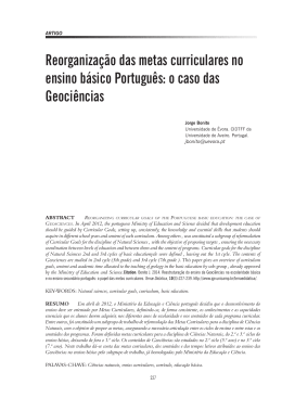 Reorganização das metas curriculares no ensino básico Português