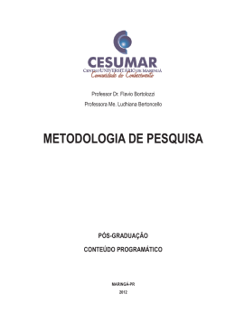 METODOLOGIA DE PESQUISA