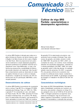 Comunicado Técnico 83 - Cultivar de trigo BRS Pardela
