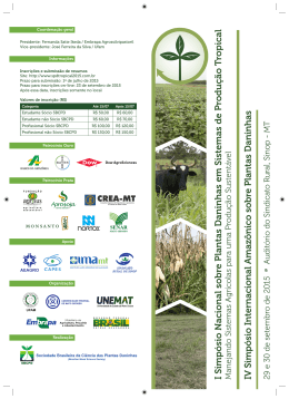 Folder do I Simpósio Internacional Amazônico sobre Plantas