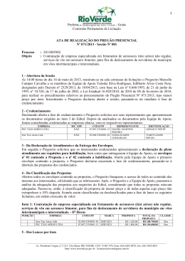 Goiás Comissão Permanente de Licitação 1 ATA DE REALIZAÇÃO