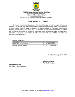 EDITAL Nº 055/2014 - SMARH PREFEITURA MUNICIPAL DE GUAÍBA