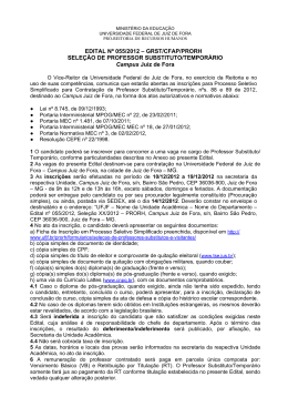 EDITAL Nº 055/2012 – GRST/CFAP/PRORH SELEÇÃO DE