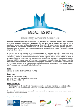 Programação Megacities 2013