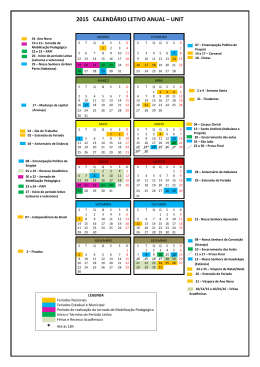 Calendário Letivo e Acadêmico 2015