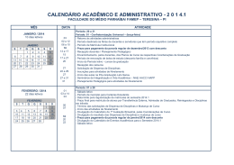 CALENDÁRIO ACADÊMICO E ADMINISTRATIVO - 2 0 1 4.1