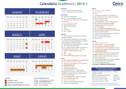 Calendário Acadêmico | 2015.1