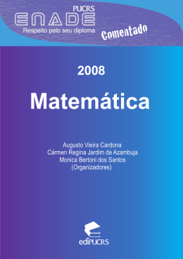 ENADE Comentado 2008: Matemática
