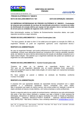 Nota de Esclarecimento 01 - Eletrobras Distribuição Rondônia