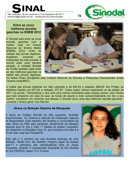 Entre as cinco melhores escolas gaúchas no ENEM 2012 Aluna na