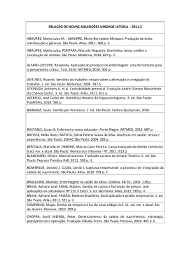 RELAÇÃO DE NOVAS AQUISIÇÕES UNIDADE JATIÚCA – 2011.2