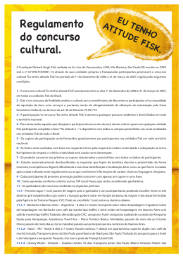 Regulamento do concurso cultural.
