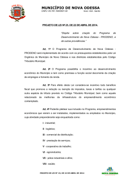 Projeto de Lei Nº 23, de 22 de Abril de 2014
