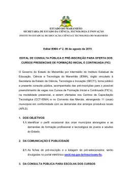 IEMA Edital 02.2015 Consulta Pública para escolha dos