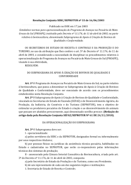Resolução Conjunta SERC/SEPROTUR nº 33 de 16/06/2003