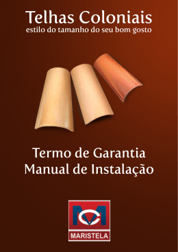 Manual de instalação - Telhas Coloniais Maristela