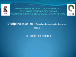 Redação Científica - Universidade Federal de Pernambuco