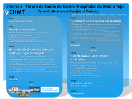 Fórum de Saúde do Centro Hospitalar do Médio Tejo Tema