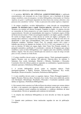 REVISTA DE CIÊNCIAS AGROVETERINÁRIAS 1. O periódico