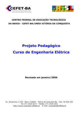 Projeto Pedagógico Curso de Engenharia Elétrica