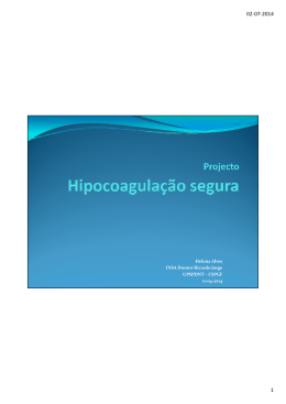 Projecto Hipocoagulação segura